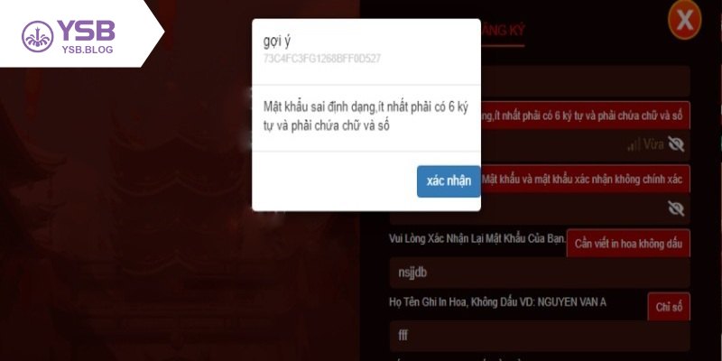 Hệ thống chỉ chấp nhận mỗi người dùng một tài khoản